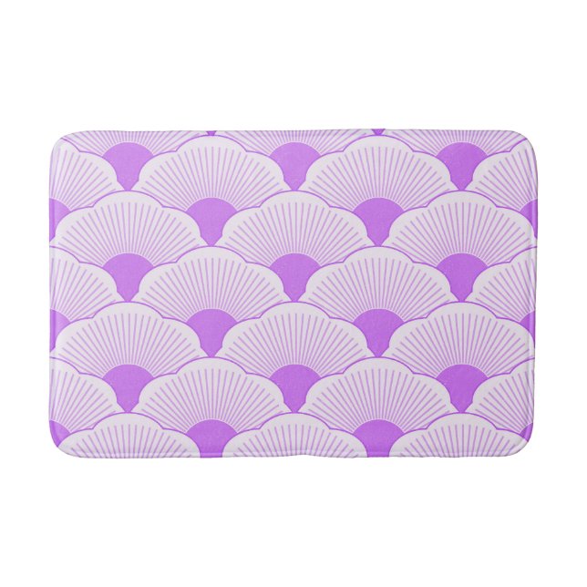 Tapis De Bain Coucher de soleil, violet tonique, texture béton (Devant)