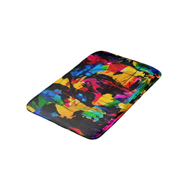 Tapis De Bain Couleur d'art moderne (Angle)