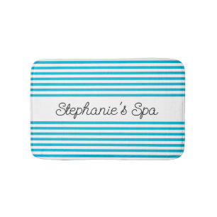 Tapis De Bain Couleur de tendance - Vivid Cyan Stried Spa Mat