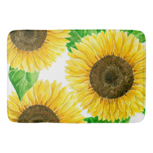 Tapis De Bain Couleur d'eau des fleurs de soleil