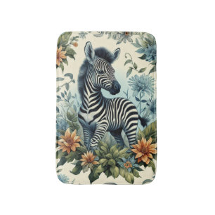 Tapis De Bain Couleur d'eau Vintage pour bébé Zebra