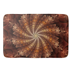 Tapis De Bain Couleurs chaudes, Trippy Moderne Motif d'art fract