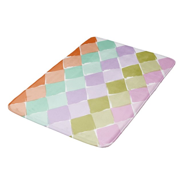Tapis De Bain Couleurs d'été diamant motif (Angle)