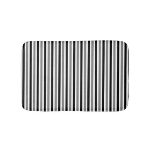 Tapis De Bain Couleurs du ressort motif rayé noir et gris