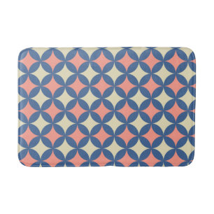 Tapis De Bain Couleurs rétro Mi-Siècle Cercles modernes