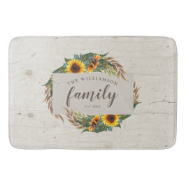 Tapis De Bain Country Sunflower Nom de famille Russe Wood