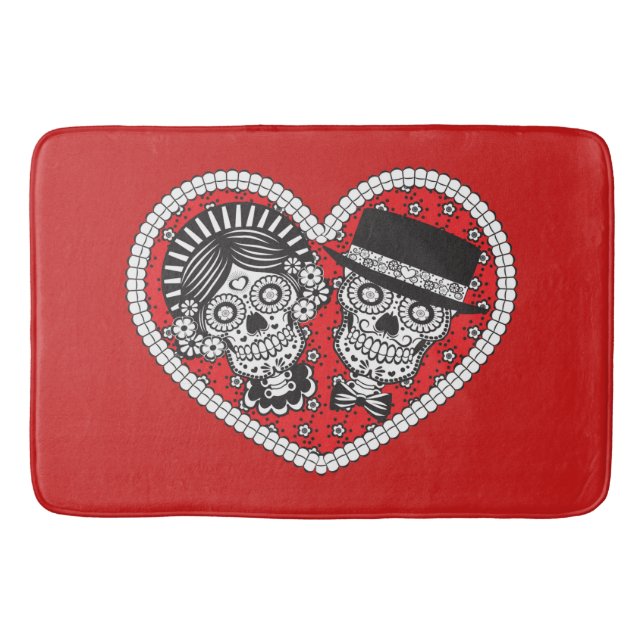 Tapis De Bain Couple crâne sucre (Devant)