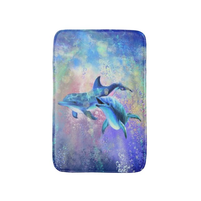Tapis De Bain Couple Dauphin Bain Mat (Devant (Vertical))
