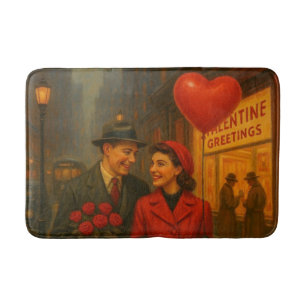Tapis De Bain couple vintage de la Saint-Valentin