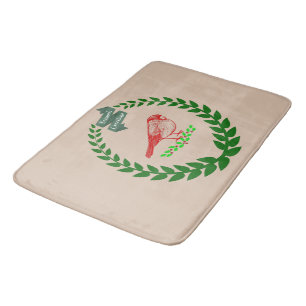 Tapis De Bain Couronne de houx cardinale saisons lumineuses