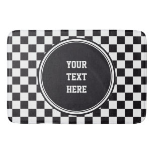Tapis De Bain Course de voiture / Motif d'échecs + votre backgr.