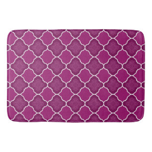 Tapis De Bain Coussin géométrique pourpre de motif de Quatrefoil