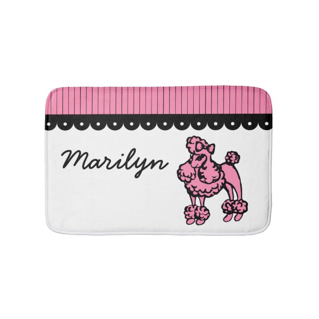 Tapis De Bain Coutume Pink Français Poodé Mat Salle de bain Tapi (Devant)