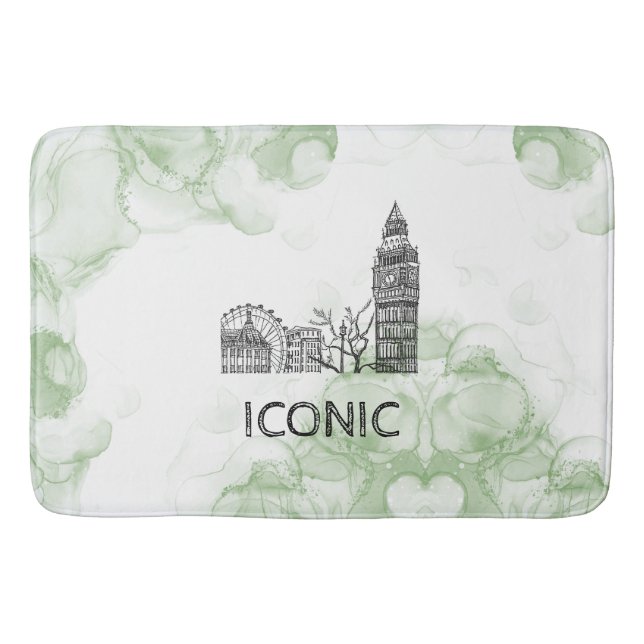 Tapis De Bain Couverture d'aquarelle Londres Tone (Devant)