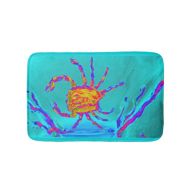Tapis De Bain Crabe Cool balnéaire Turquoise (Devant)