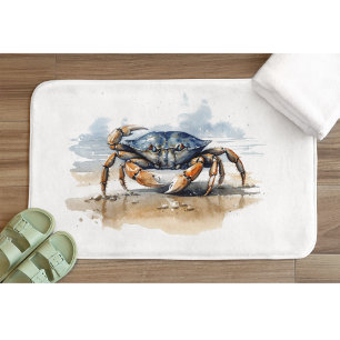 Tapis De Bain Crabe de plage aquarelle