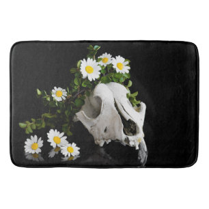 Tapis De Bain Crâne animal avec une couronne de fleur sauvage
