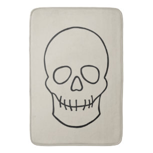 Tapis De Bain Crâne - Bone White et Bat Black