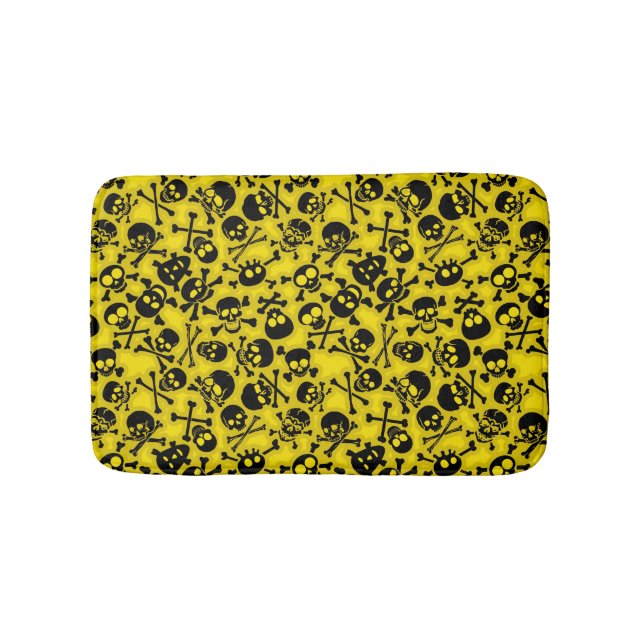 Tapis De Bain Crâne et motif d'os croisés (Devant)