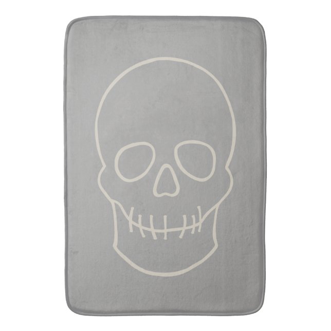 Tapis De Bain Crâne - Gris fantôme et Blanc osseux (devant Vertical)