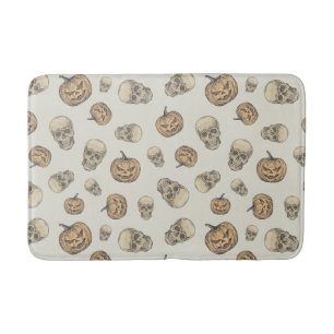 Tapis De Bain Crânes et Citrouille Motif d'Halloween