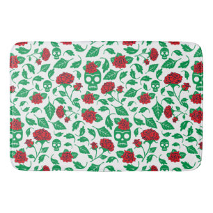 Tapis De Bain Crânes et roses de Frida Kahlo  