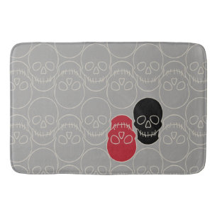 Tapis De Bain Crânes - Gris fantôme et Blanc osseux