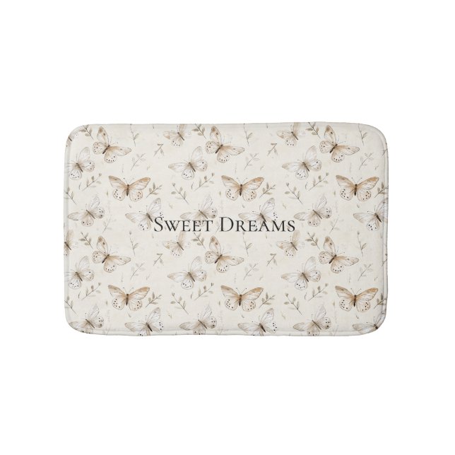 Tapis De Bain Cream Beige Sand Butterflies (Devant)