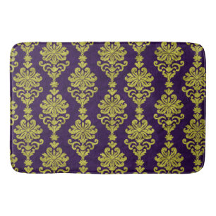 Tapis De Bain Créez votre propre damassé d'or de pourpre royal