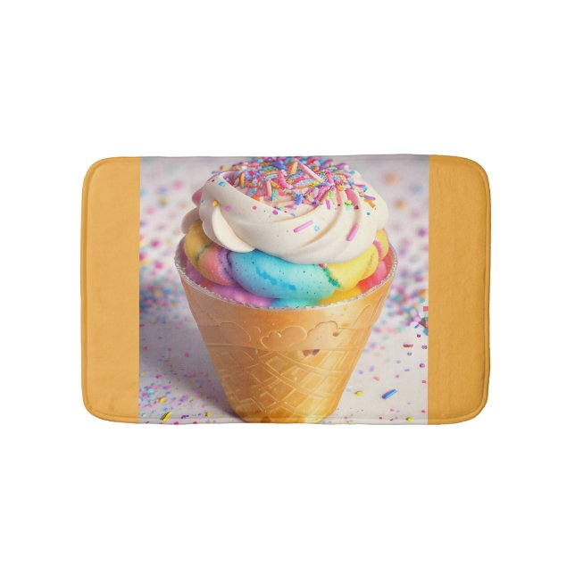 Tapis De Bain Crème glacée Arc-en-ciel arrosées (Devant)