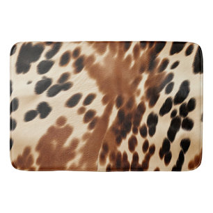 Tapis De Bain Crème Western Cowboy Brown Noir Cowhide