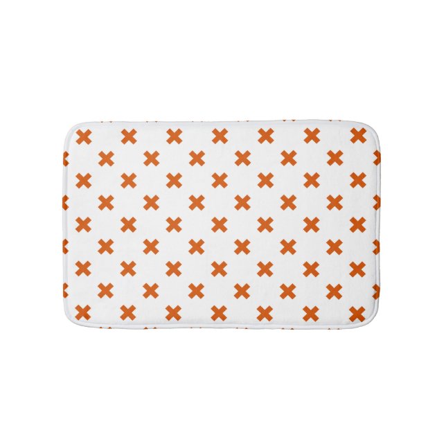 Tapis De Bain Crochets orange sur blanc (Devant)