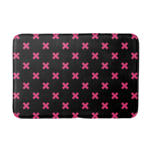Tapis De Bain Crochis Fuchsia sur noir