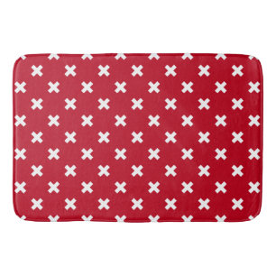 Tapis De Bain Croix blanche sur le rouge
