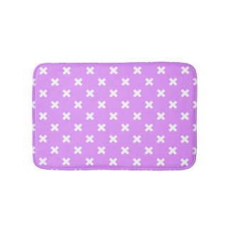 Tapis De Bain Croix blanches sur lilas