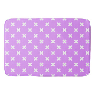 Tapis De Bain Croix blanches sur lilas