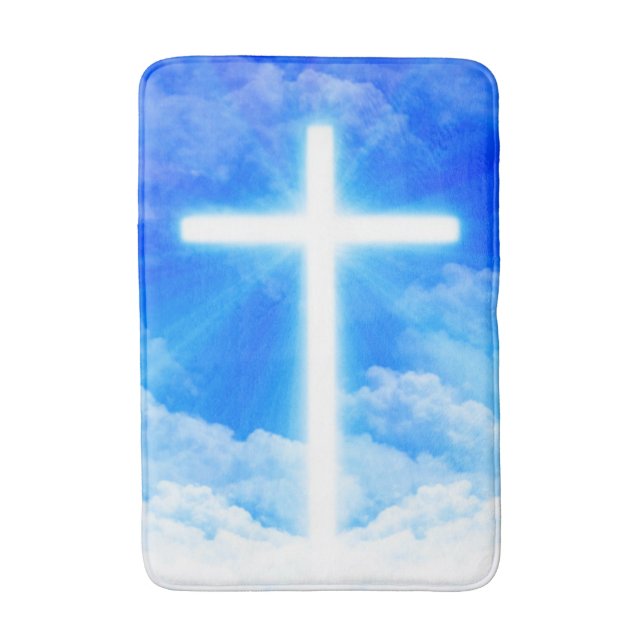 Tapis De Bain Croix de lumière Jésus-Christ chrétien personnalis (Devant (Vertical))