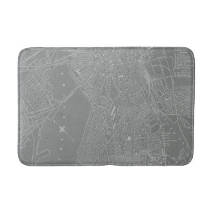 Tapis De Bain Croquis de carte de ville de Boston