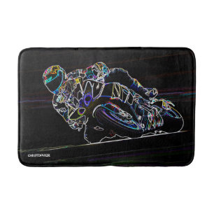 Tapis De Bain Croquis de emballage rougeoyant de cercle de