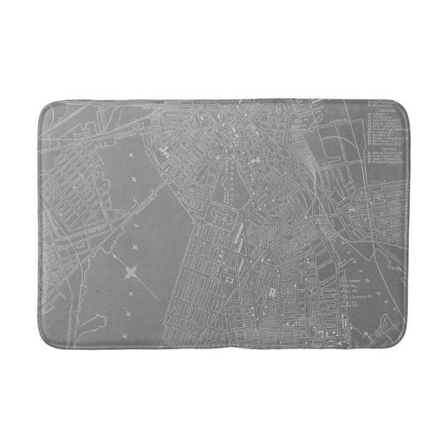Tapis De Bain Croquis de la carte de Boston City (Devant)