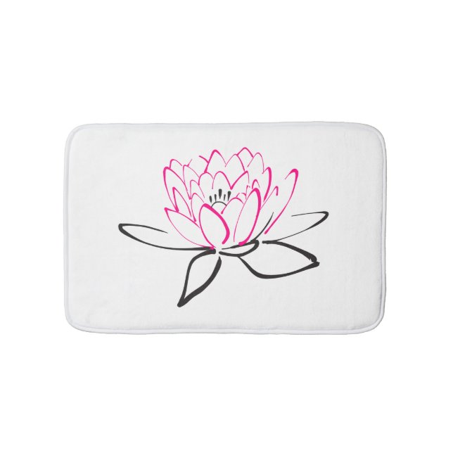 Tapis De Bain Croquis d'une fleur de lotus (Devant)