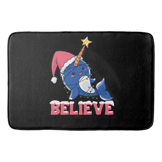 Tapis De Bain Croyez Narwhal Noël Fée Lumières (Devant)