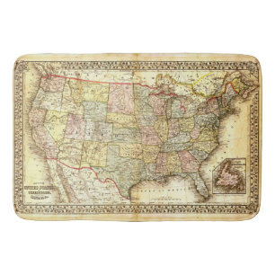 Tapis De Bain Cru antique 1867 des Etats-Unis Amérique