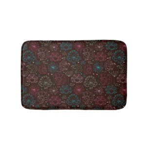 Tapis De Bain cru de papier peint de l'Inde de fleur de paon