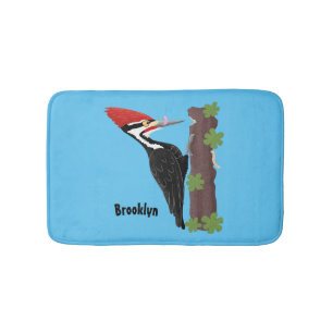 Tapis De Bain Cue drôle Pileated woodpecker dessin d'illustratio