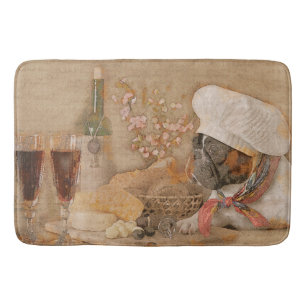 Tapis De Bain Cuisine de chef de bouledogue français ou