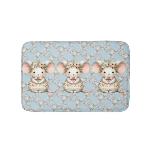 Tapis De Bain Cuisine Florale Souris Couronne Fleur