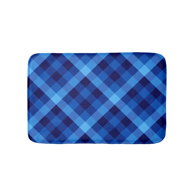 Tapis De Bain Cuisine Rétro Océan Bleu Plaid Petit Mat Bain (Devant)