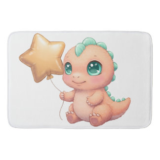 Tapis De Bain Cute Baby Dinosaur Holding Star Balloon