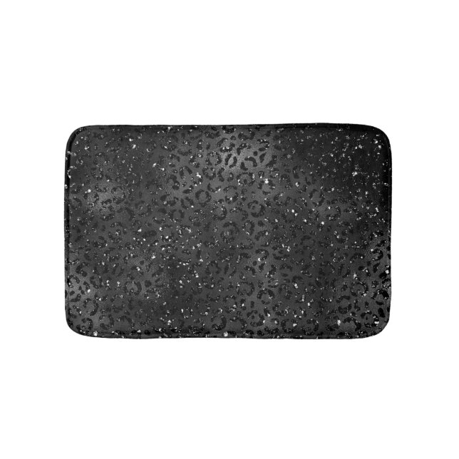 Tapis De Bain Cute Black Cheetah Leopard Motif d'impression (Devant)